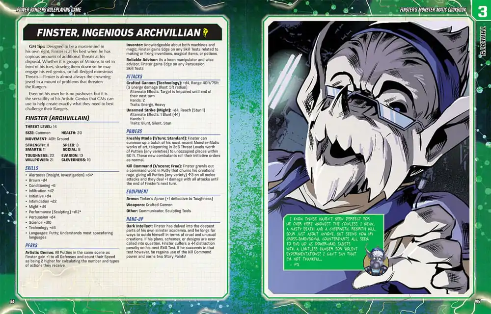 Power Rangers RPG kniha Finster's Monster-Matic Cookbook Sourcebook *Englische Version* produktová fotografia