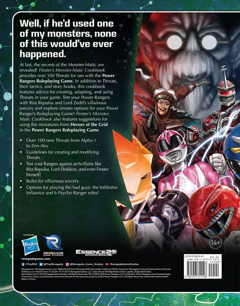 Power Rangers RPG kniha Finster's Monster-Matic Cookbook Sourcebook *Englische Version* produktová fotografia