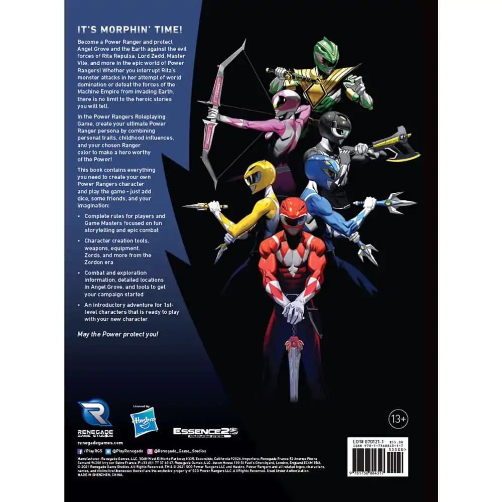 Power Rangers RPG Príručka pravidiel Core English Version produktová fotografia