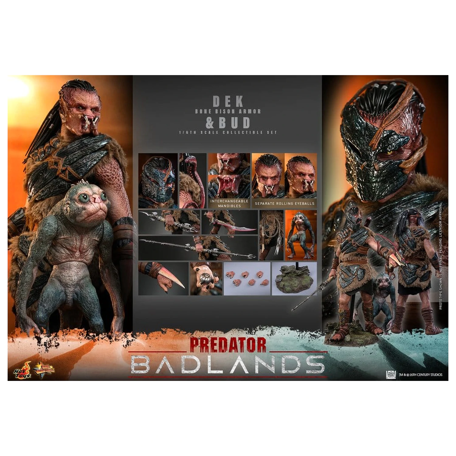 Predator: Badlands Movie Masterpiece akčné figúrky 2-balenie 1/6 Dek (Bone Bison Armor) a Bud 31 cm produktová fotografia