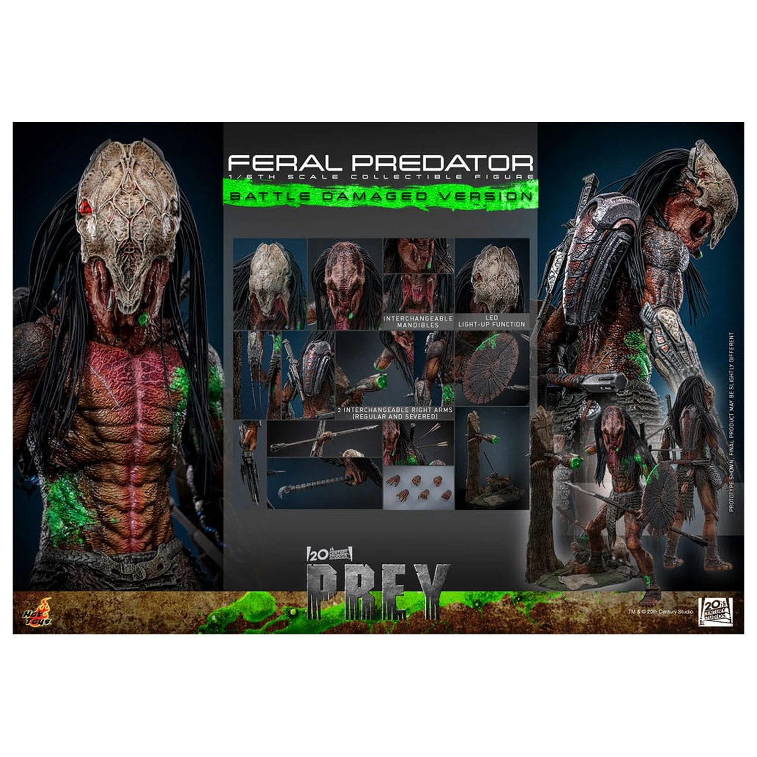 Prey Action Figure 1/6 Feral Predator (Battle Damaged Version) 37 centimetrov produktová fotografia