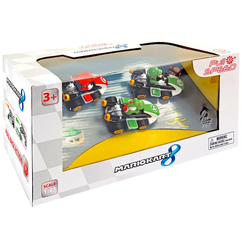 Pull Speed Mario Kart 8 Mario Luigi Yoshi set 3 ks autíčok termékfotó