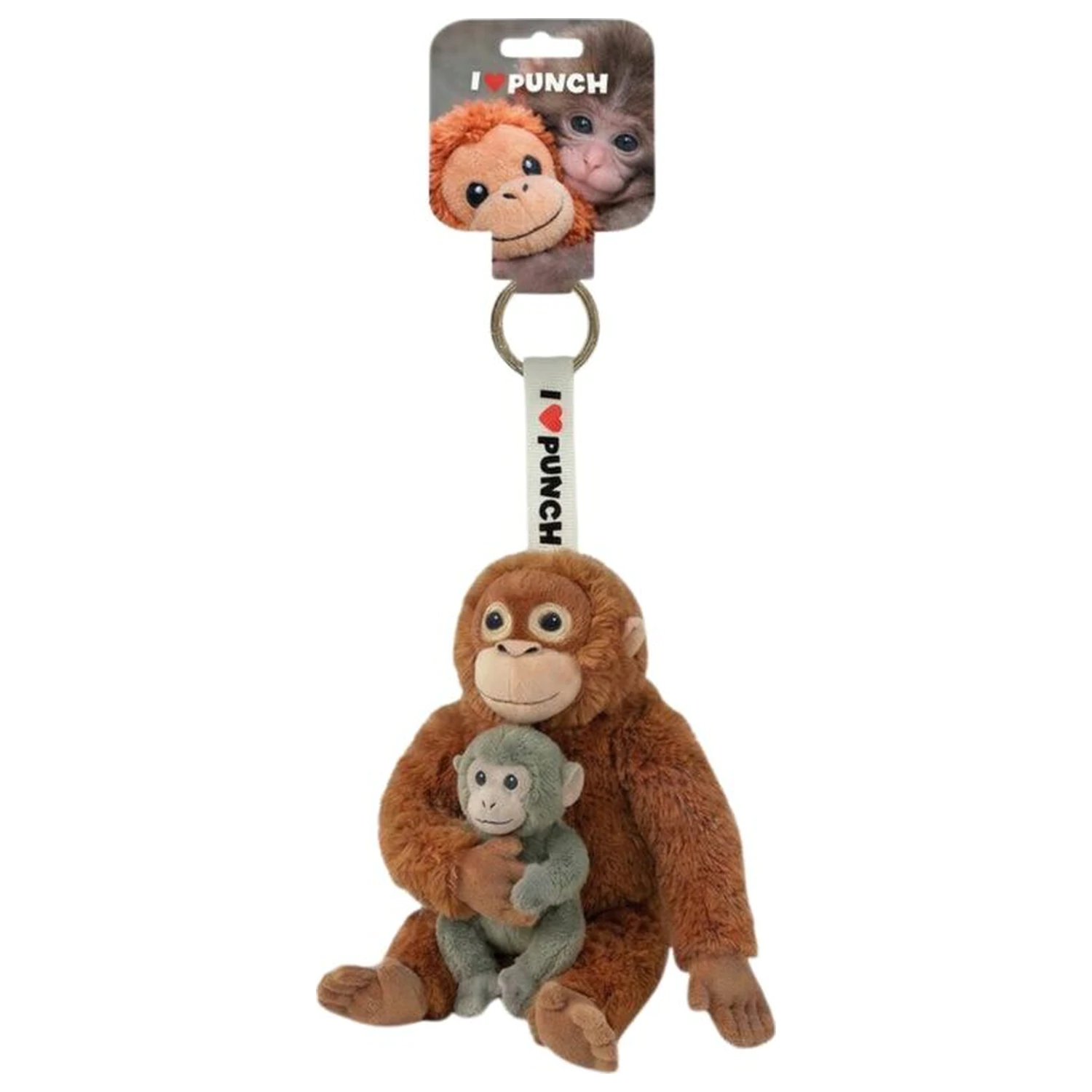 Punch monkey plyšová kľúčenka 15 cm produktová fotografia