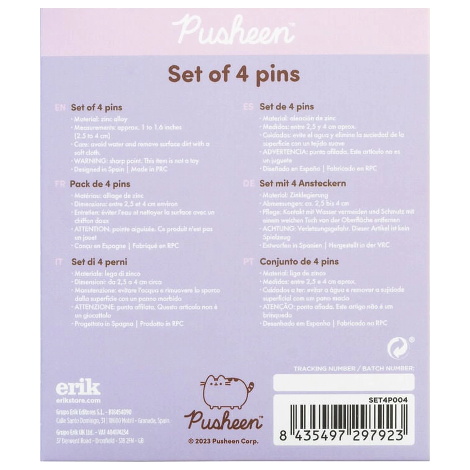 Pusheen sada 4 špendlíkov produktová fotografia