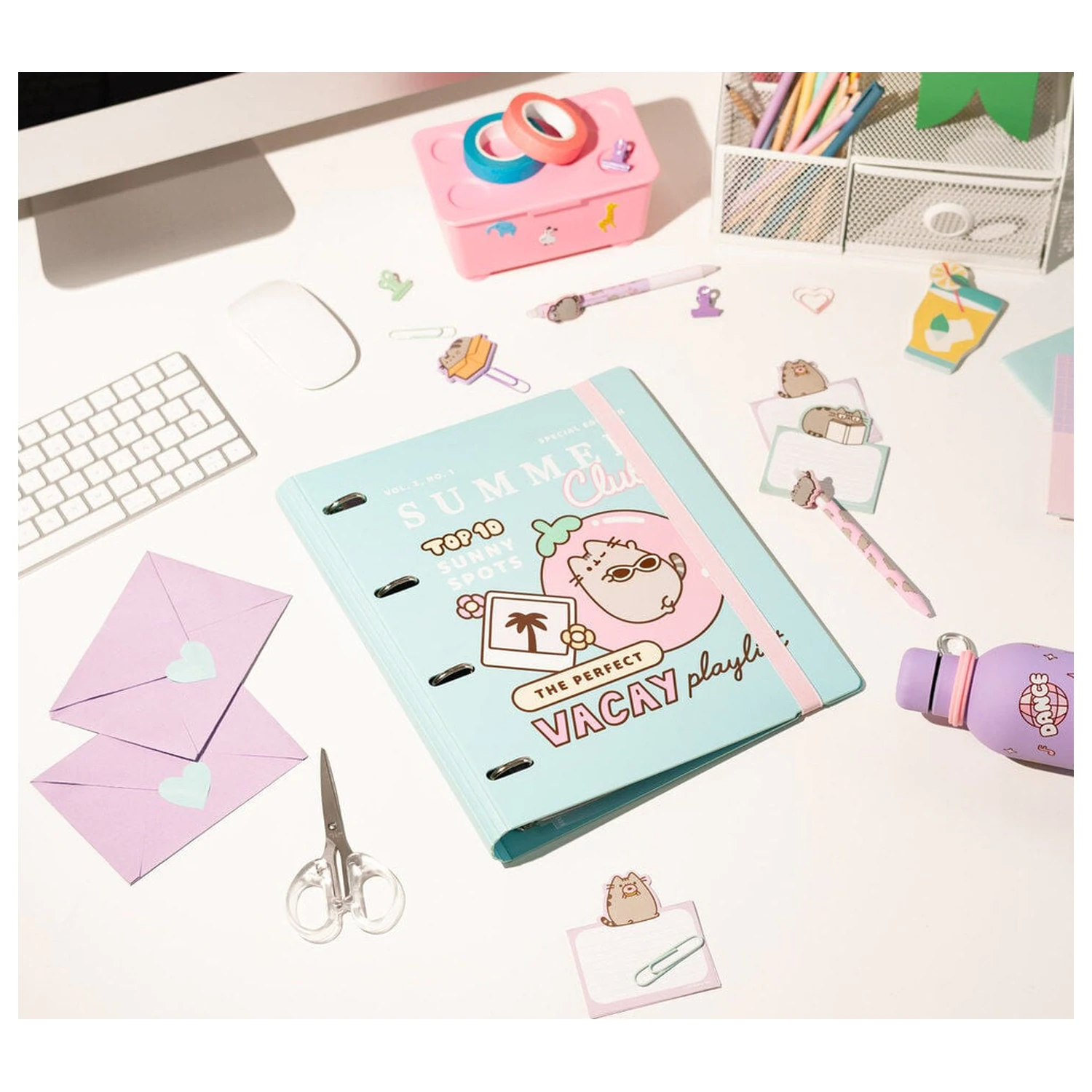 Pusheen 4 krúžkový zakladač produktová fotografia