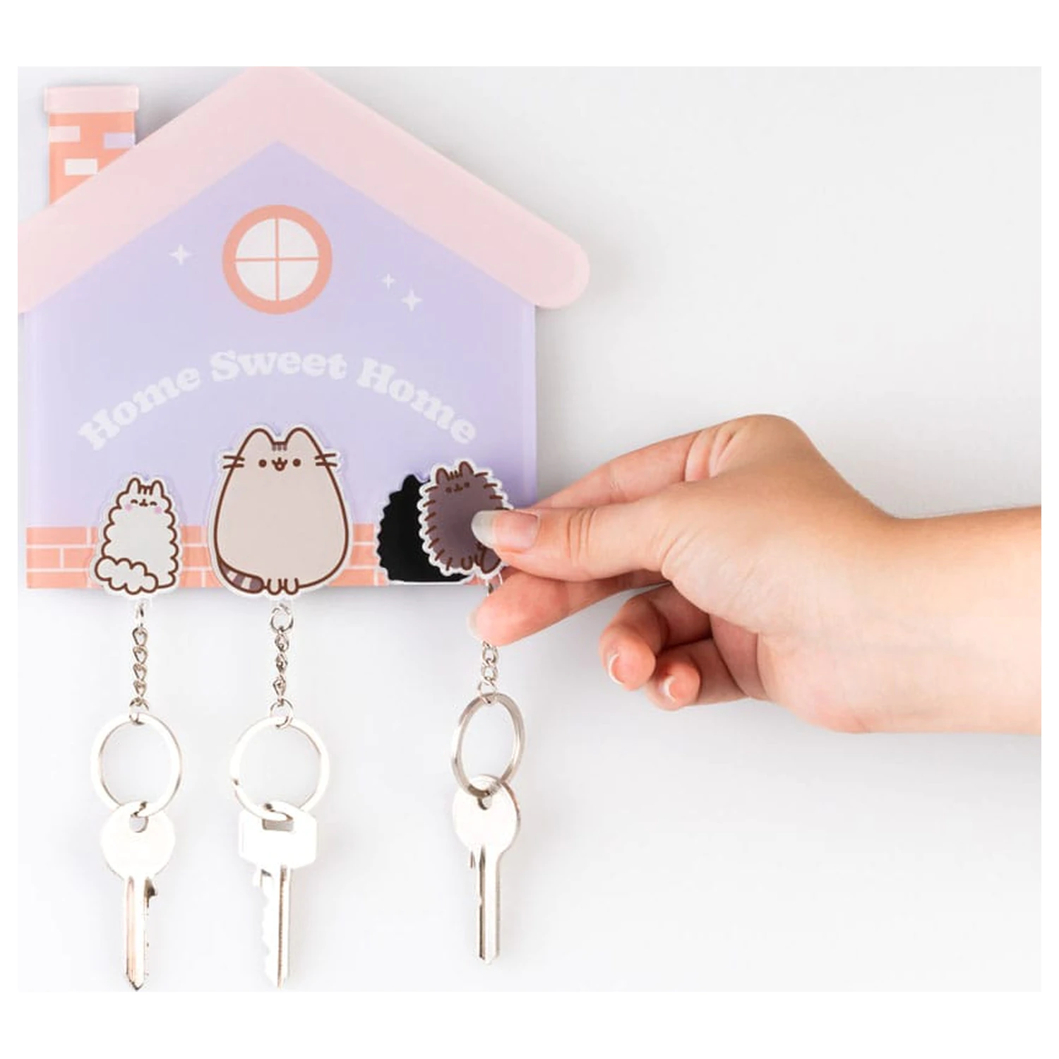 Pusheen vešiak na kľúče vrátane 3 krúžkov na kľúče produktová fotografia