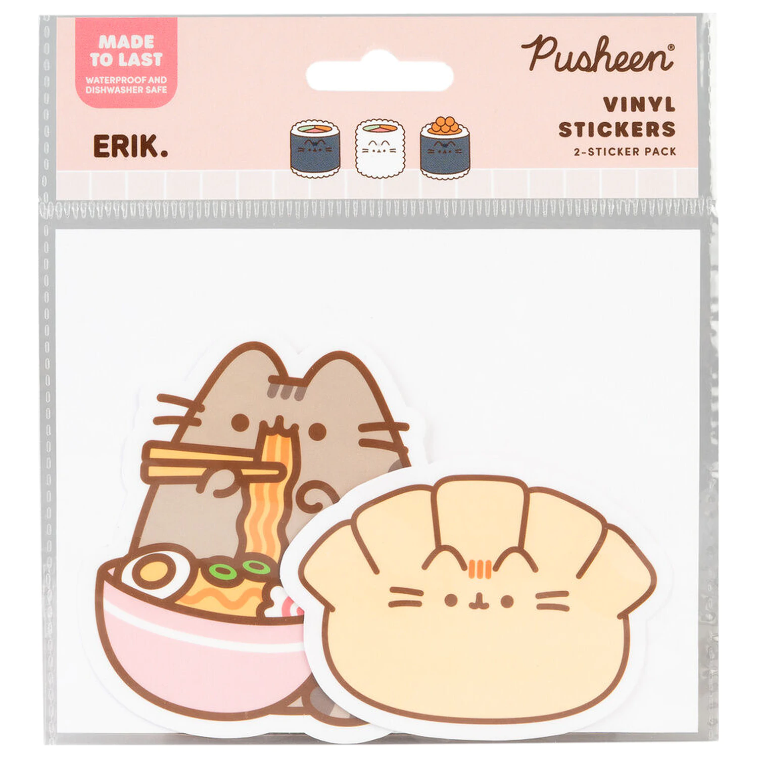 Pusheen Sushi Roll set 2 vinylových nálepiek produktová fotografia