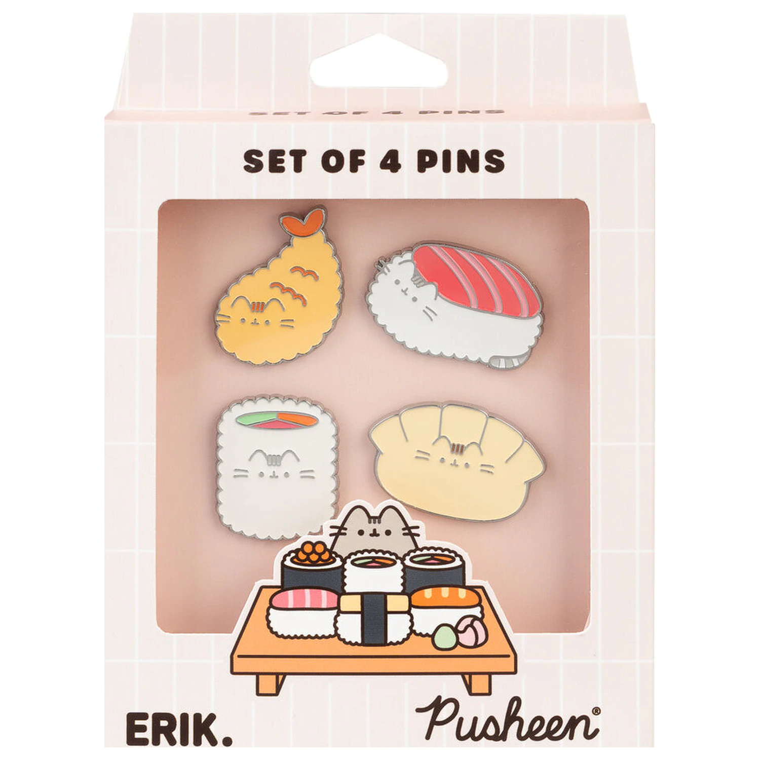 Pusheen Sushi Roll set 4 odznakov produktová fotografia