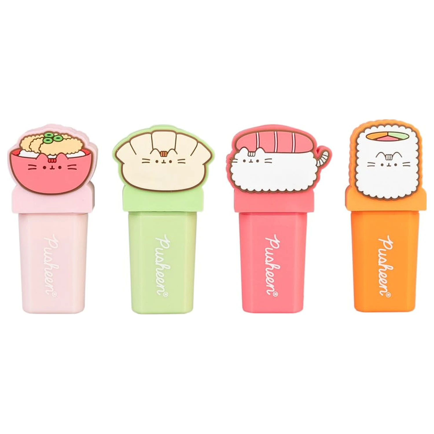 Pusheen Sushi Roll sada 4 zvýrazňovačov s topperom produktová fotografia
