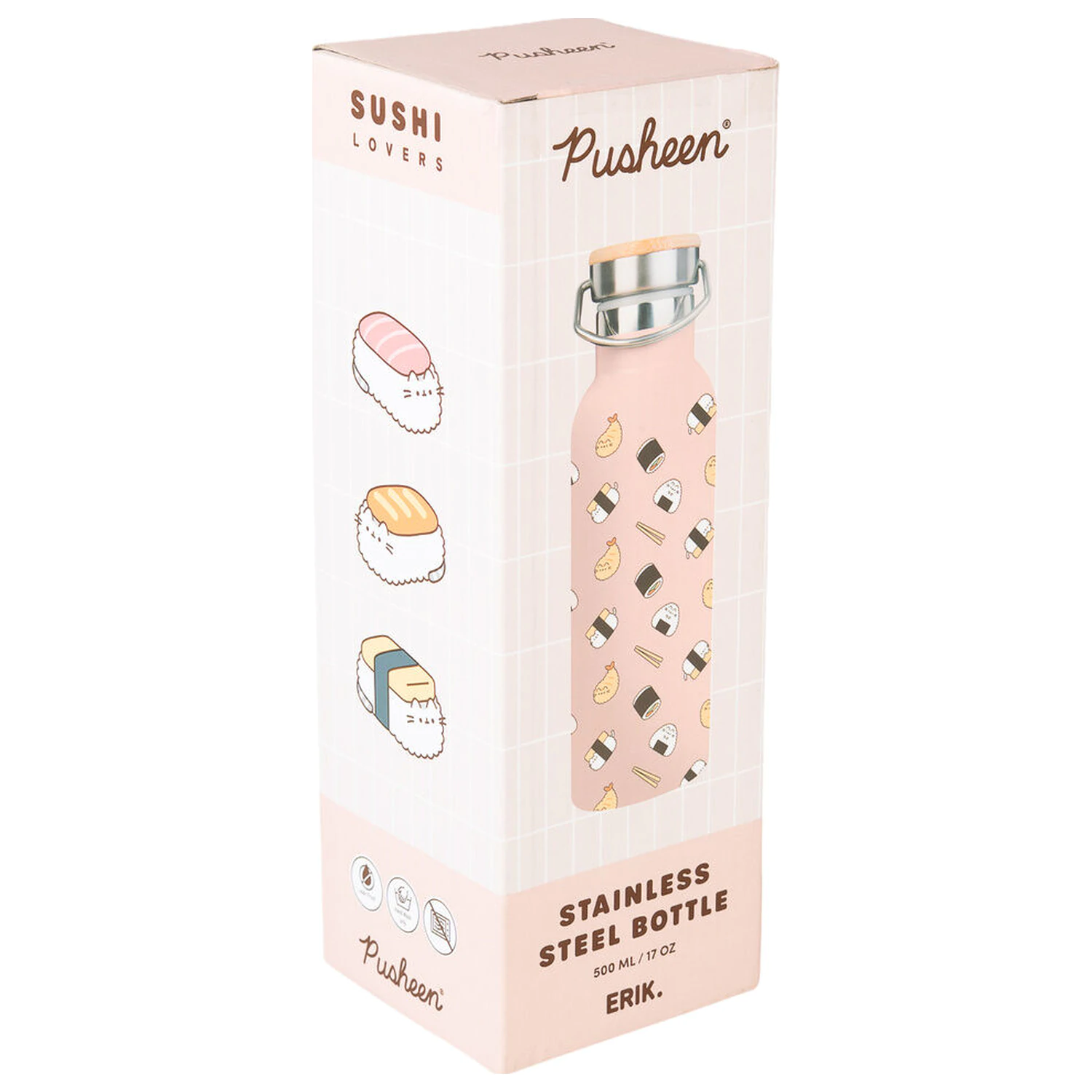Pusheen Sushi Roll metalová fľaša produktová fotografia