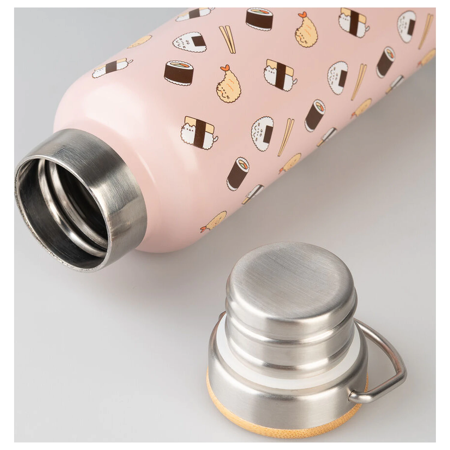 Pusheen Sushi Roll metalová fľaša produktová fotografia
