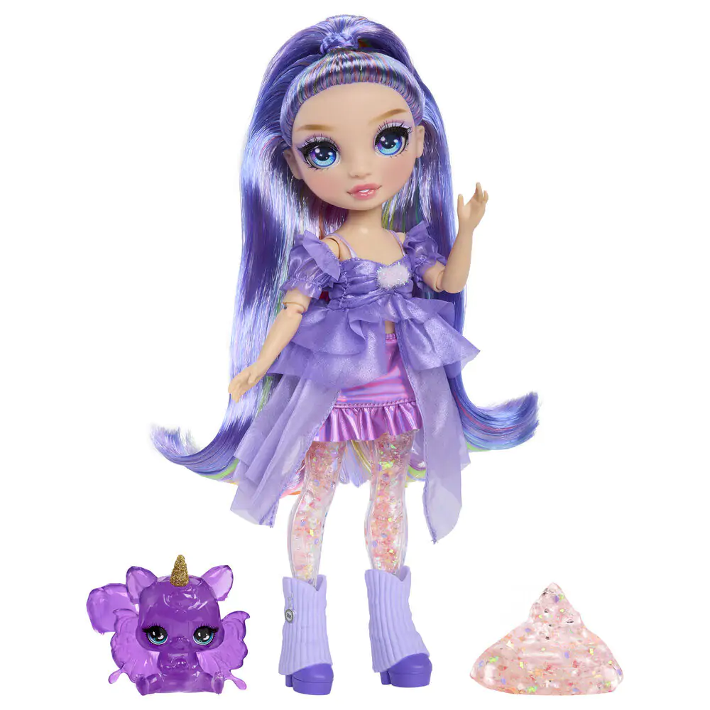 Rainbow High Rainbow Shimmers Feature Fantasy Violet bábika produktová fotografia
