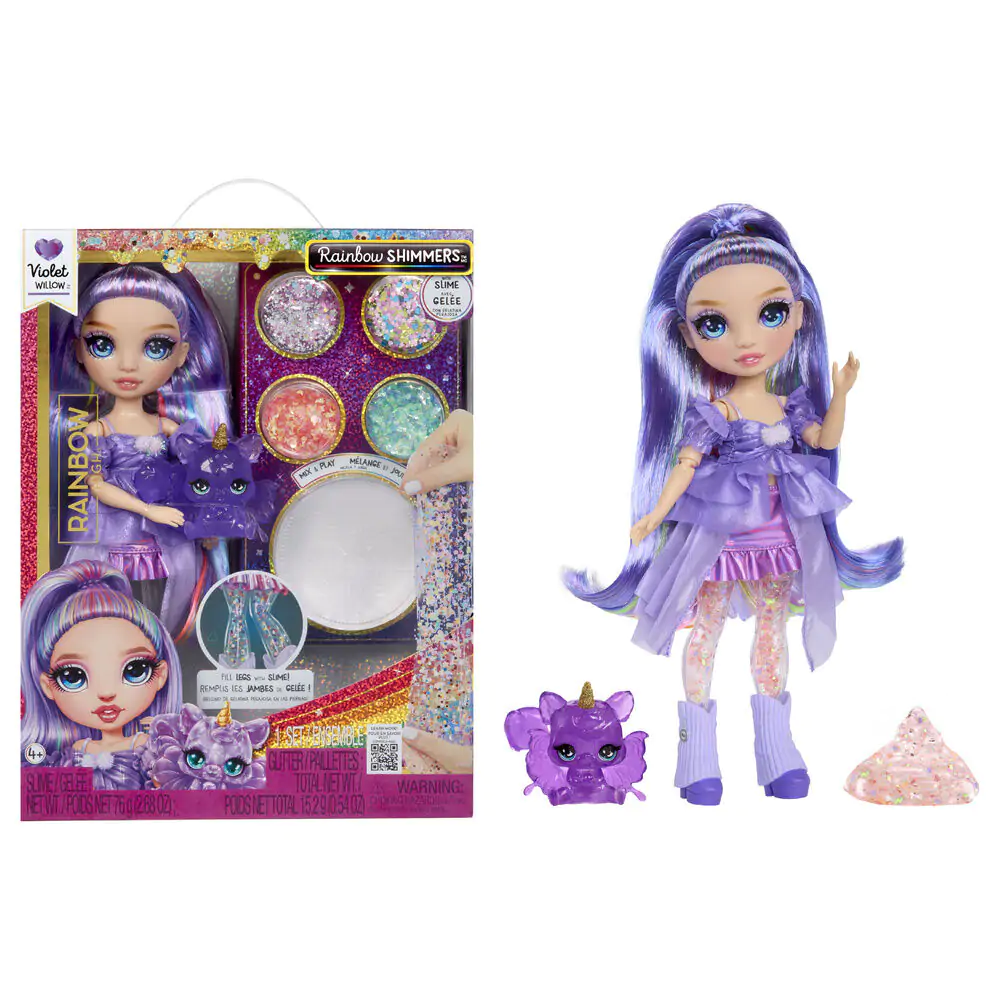 Rainbow High Rainbow Shimmers Feature Fantasy Violet bábika produktová fotografia