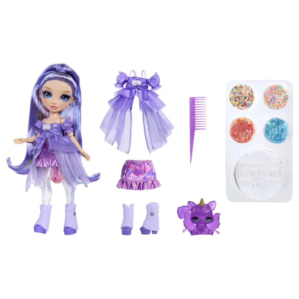 Rainbow High Rainbow Shimmers Feature Fantasy Violet bábika produktová fotografia