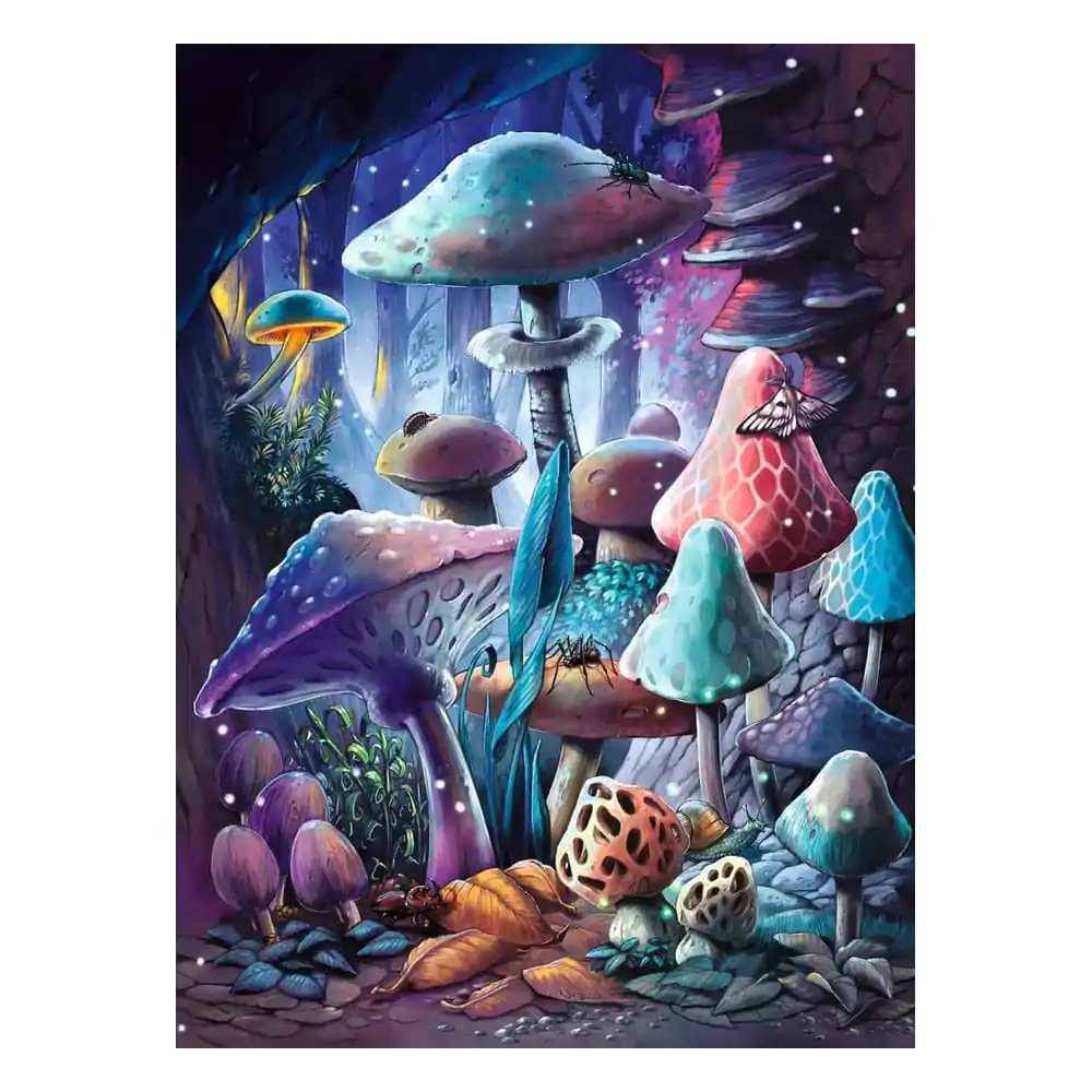 Ravensburger Glow-in-the-Dark Skladačka Moonlight Mushrooms (500 dielikov) produktová fotografia
