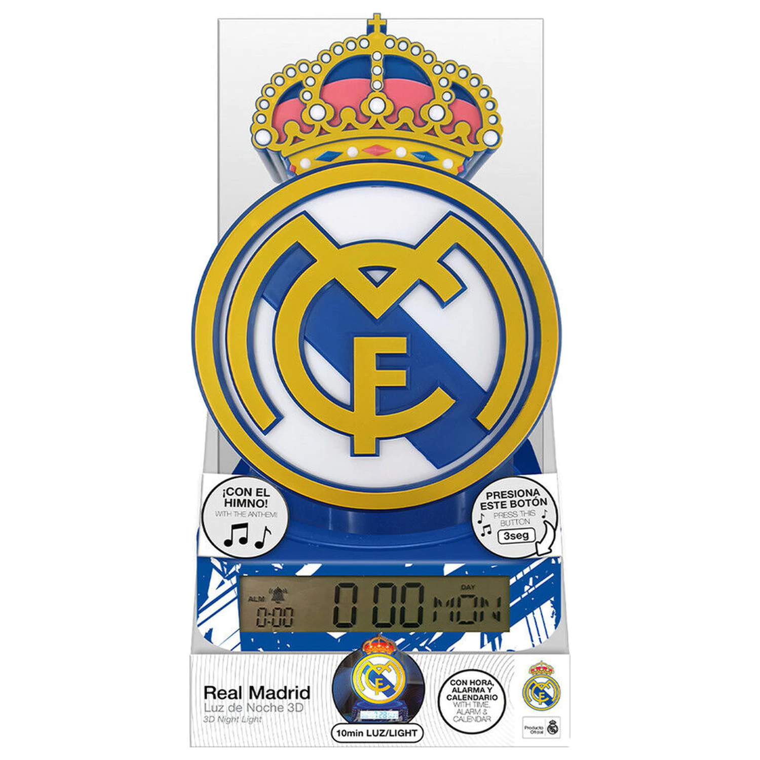 Real Madrid 3D lampa s budíkom produktová fotografia