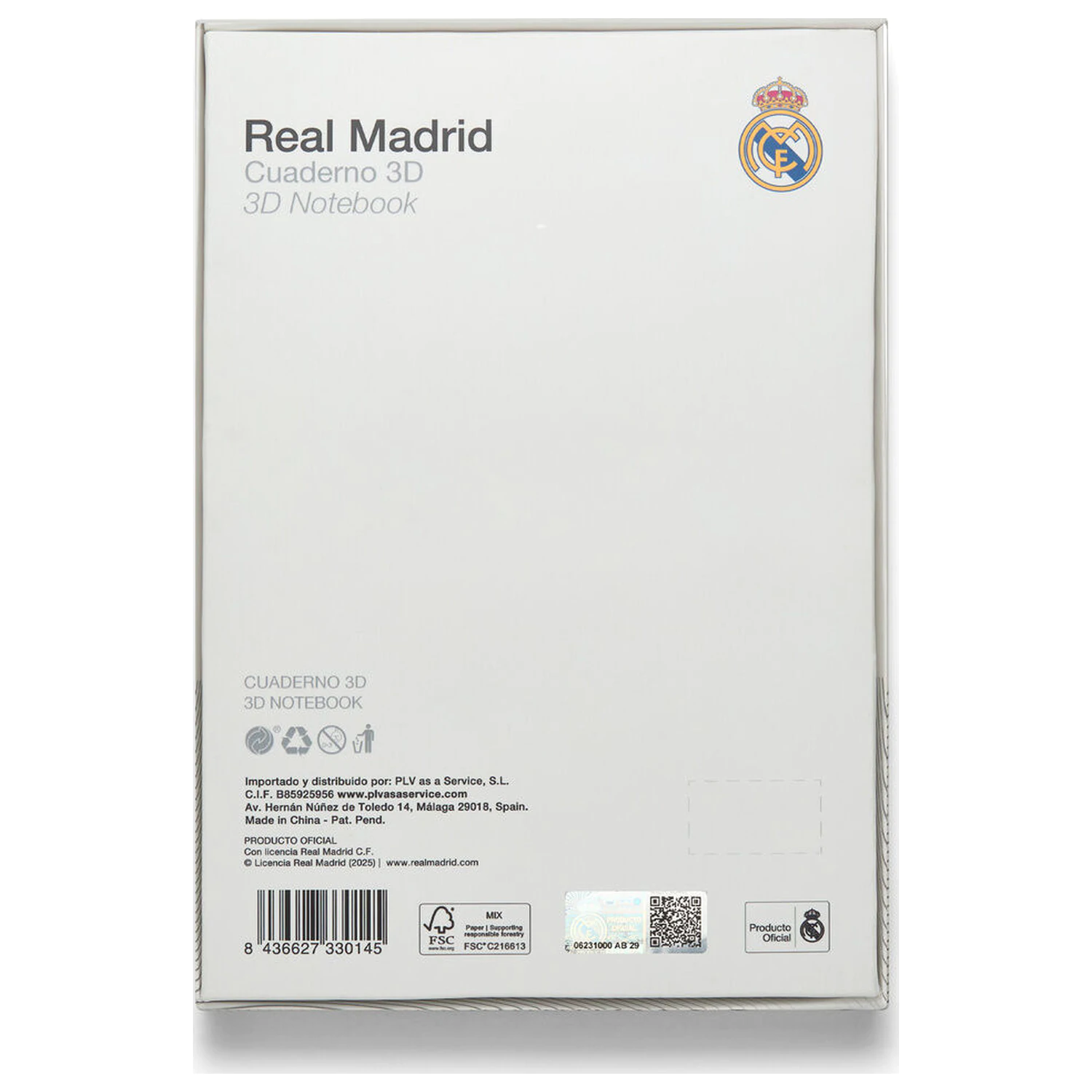 Real Madrid A6 zápisník produktová fotografia