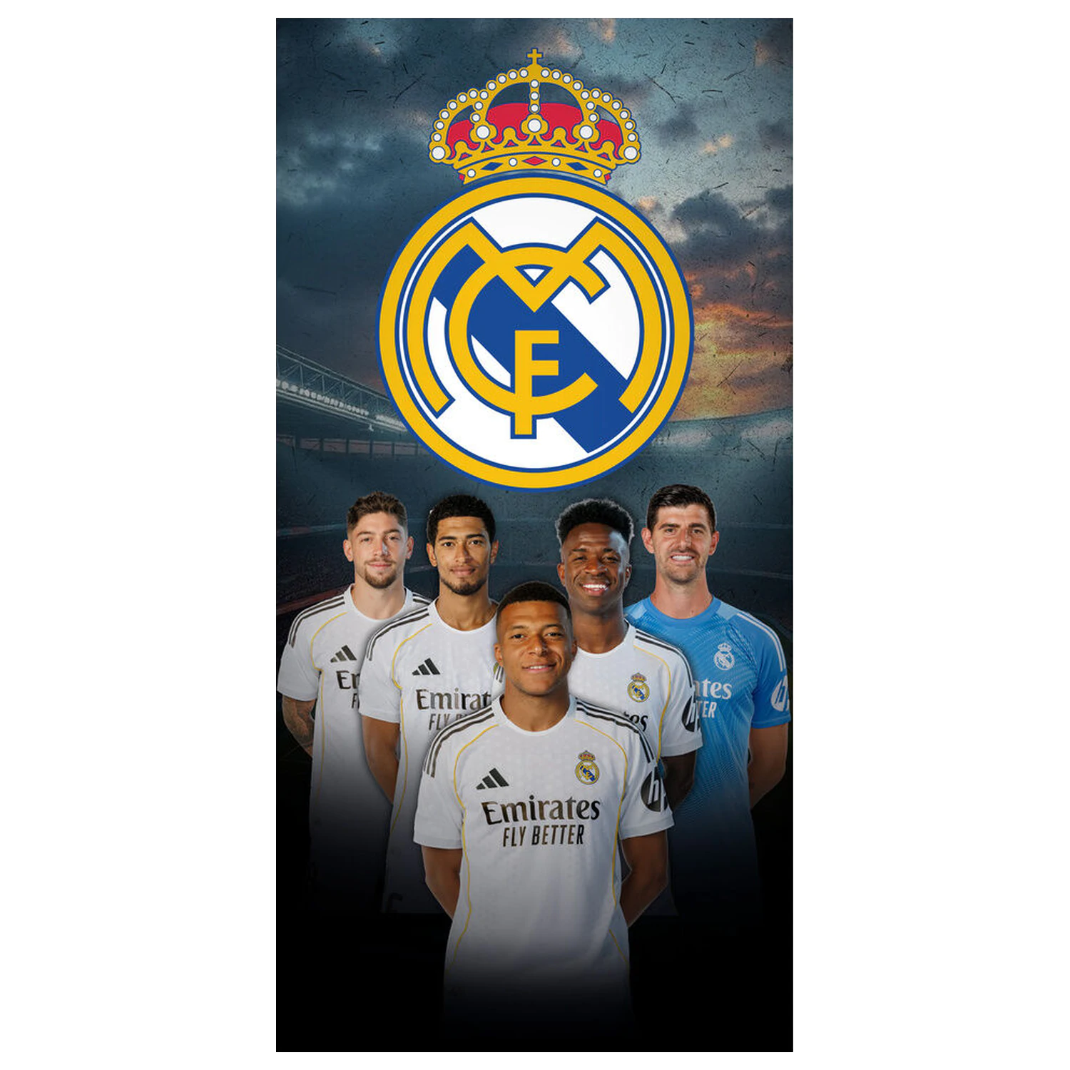 Real Madrid mikrovláknová plážová osuška produktová fotografia