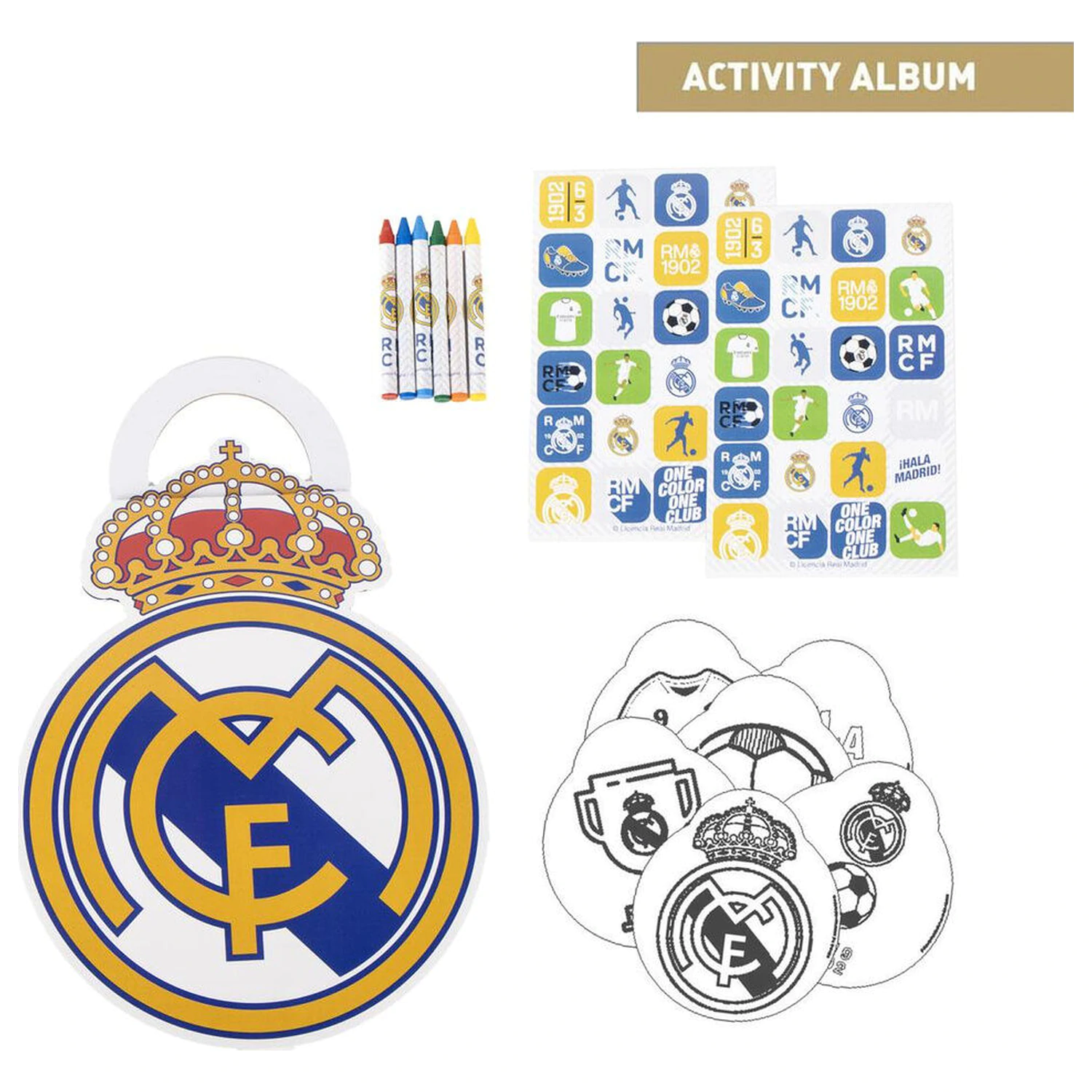 Real Madrid omaľovánková aktivita kniha produktová fotografia