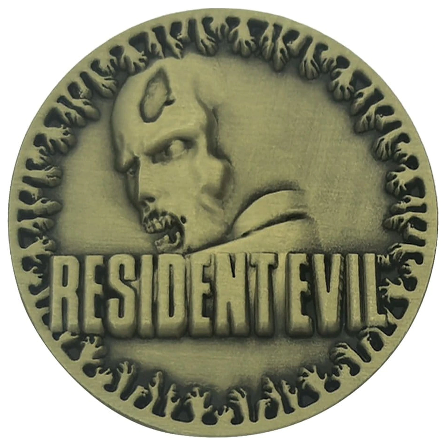 Resident Evil Zberateľská minca 30. výročie starožitná mosadz produktová fotografia