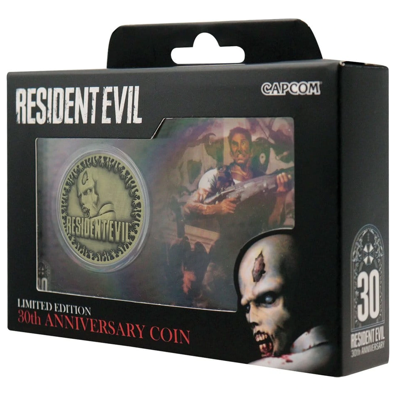 Resident Evil Zberateľská minca 30. výročie starožitná mosadz produktová fotografia