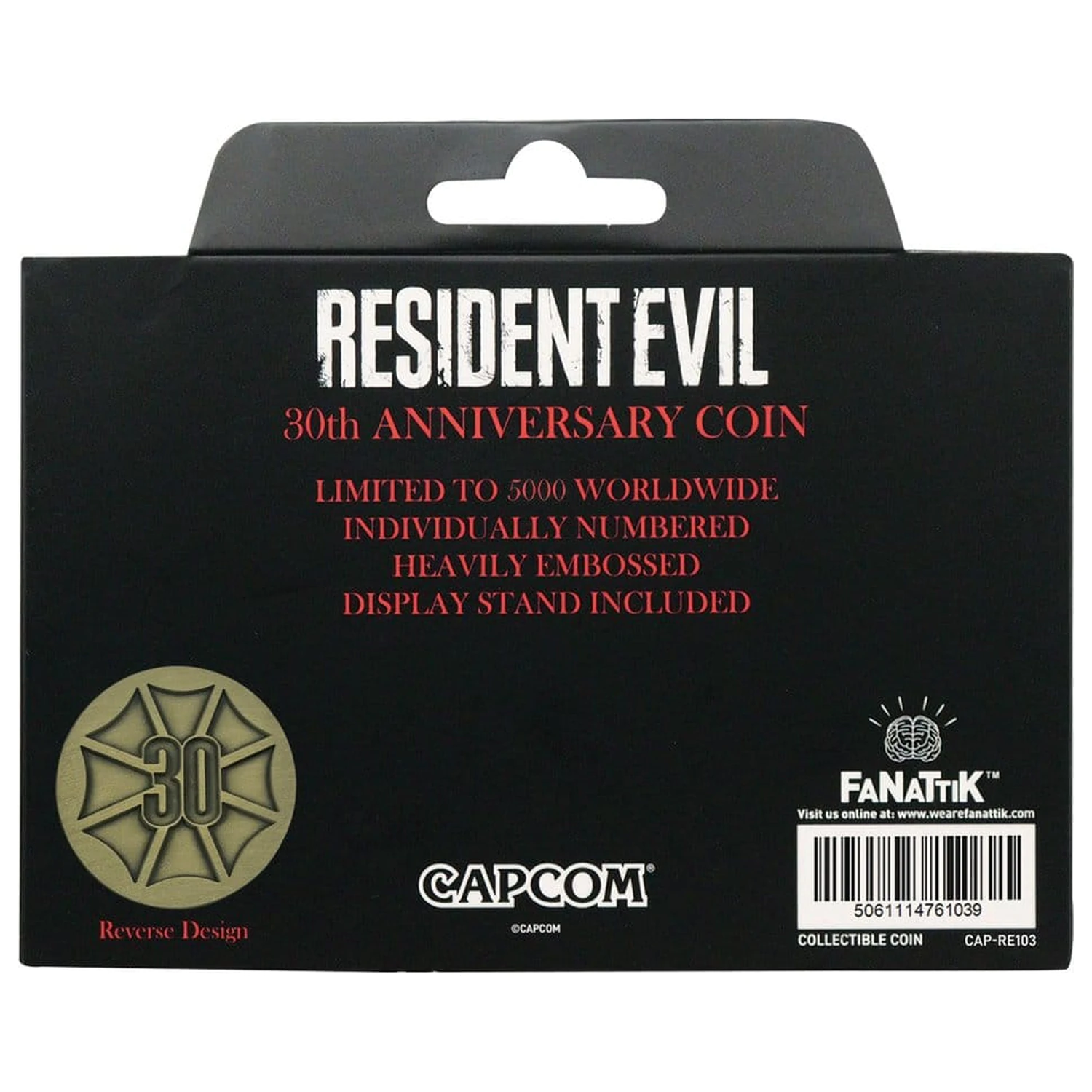 Resident Evil Zberateľská minca 30. výročie starožitná mosadz produktová fotografia