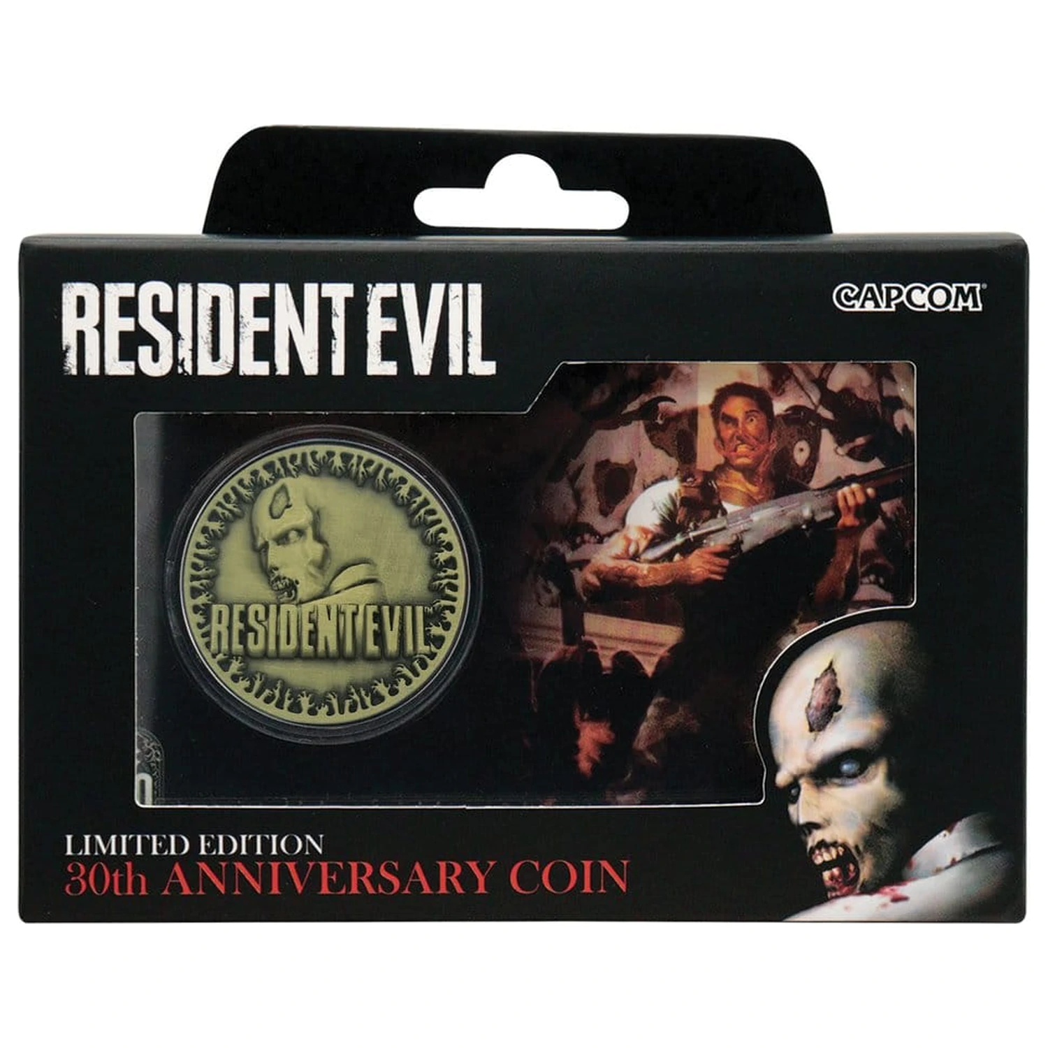 Resident Evil Zberateľská minca 30. výročie starožitná mosadz produktová fotografia