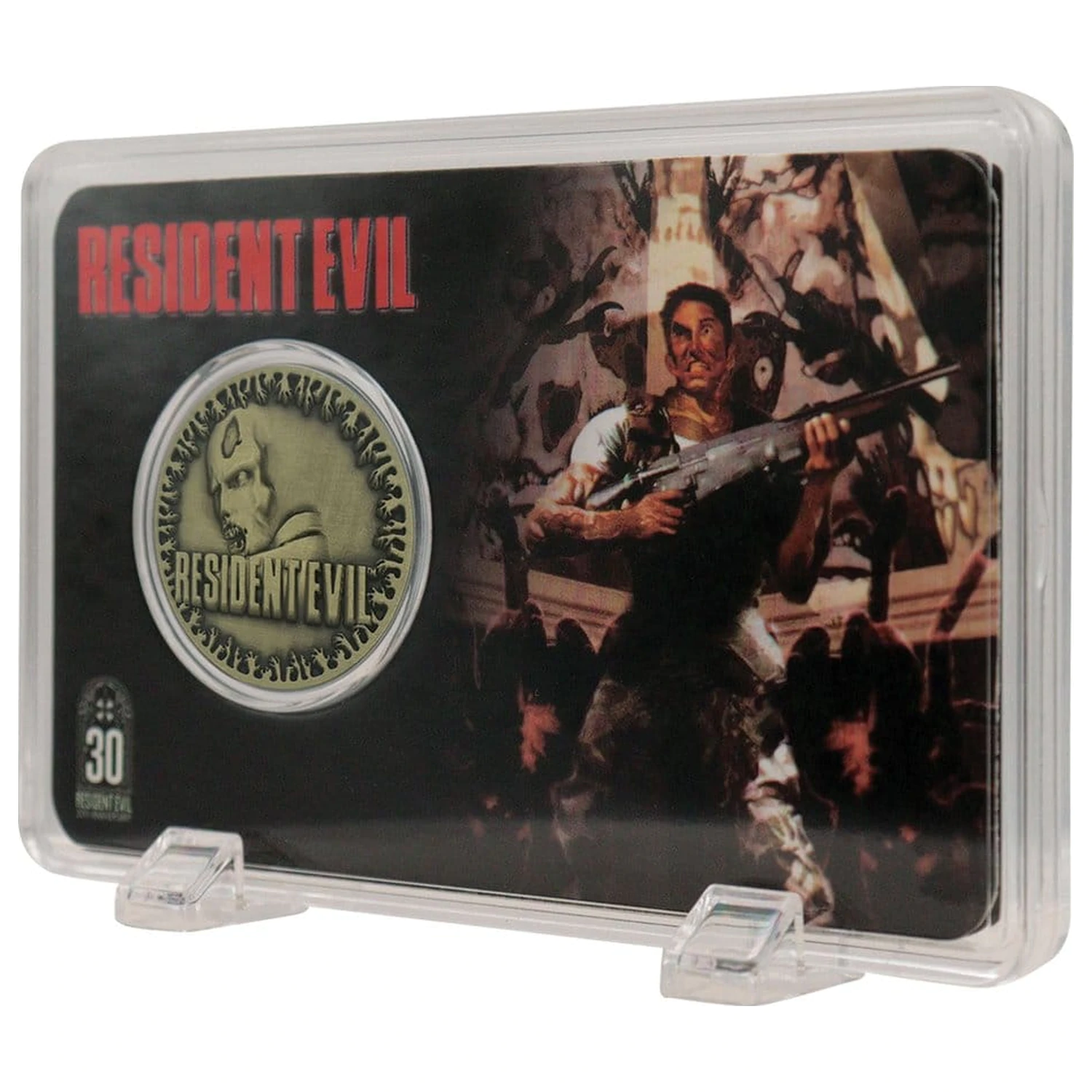 Resident Evil Zberateľská minca 30. výročie starožitná mosadz produktová fotografia