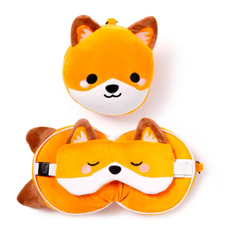 Relaxeazzz Adoramals Finnick Fox cestovný vankúš a maska na oči produktová fotografia