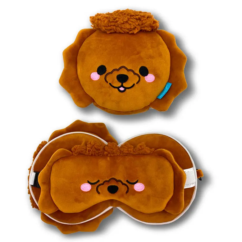 Relaxeazzz Adoramals Gigi the Toy Poodle cestovný vankúš a maska na oči produktová fotografia