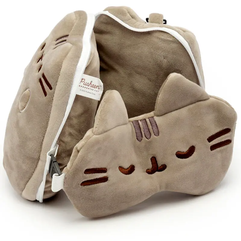 Relaxeazzz Pusheen cat cestovný vankúš a maska na oči produktová fotografia