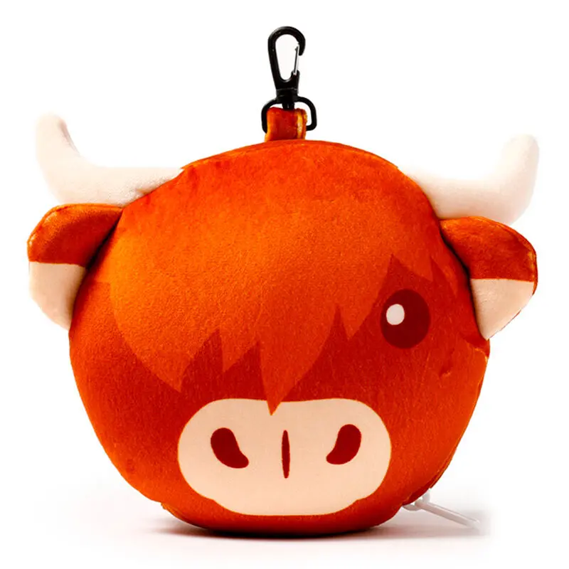 Relaxeazzz Škótska krava cestovný vankúš a maska na oči produktová fotografia