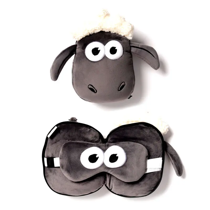 Relaxeazzz The Sheep Shaun cestovný vankúš a maska na oči produktová fotografia