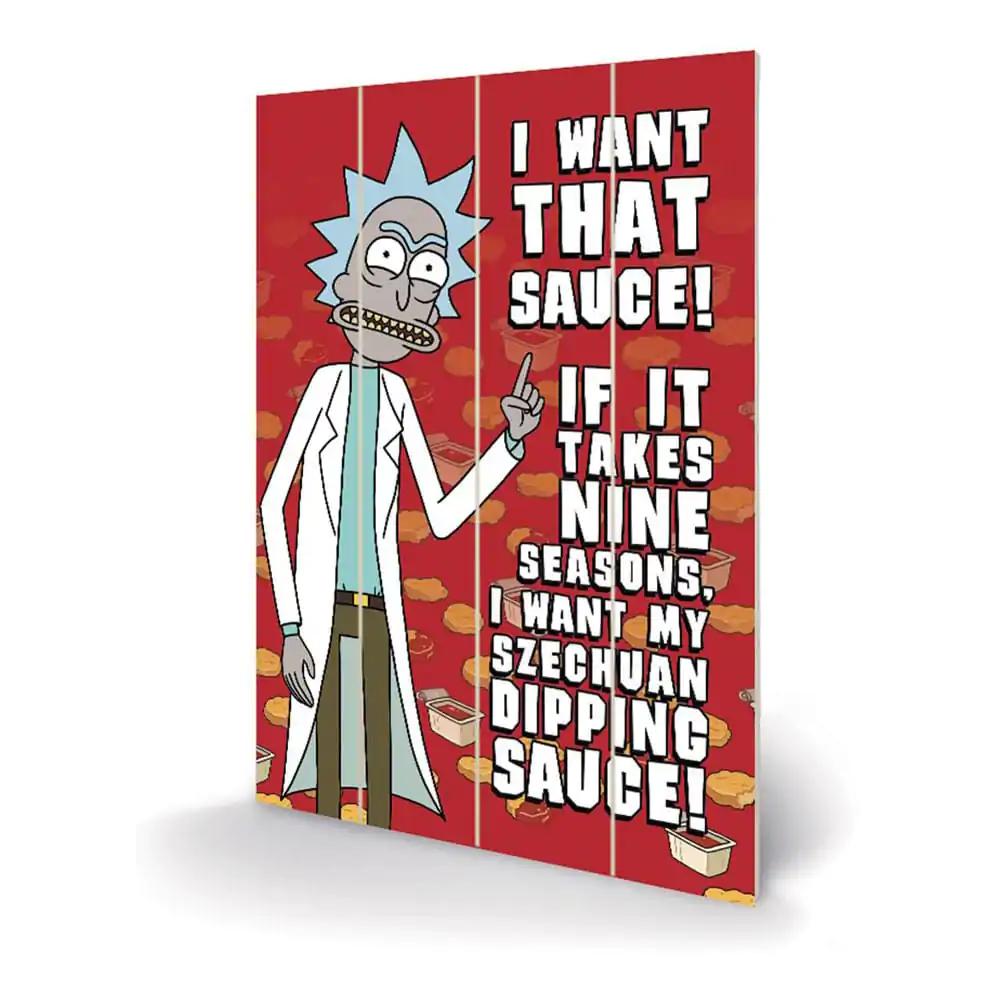 Rick and Morty Drevené nástenné umenie Szechuan Sauce 40 x 59 cm produktová fotografia