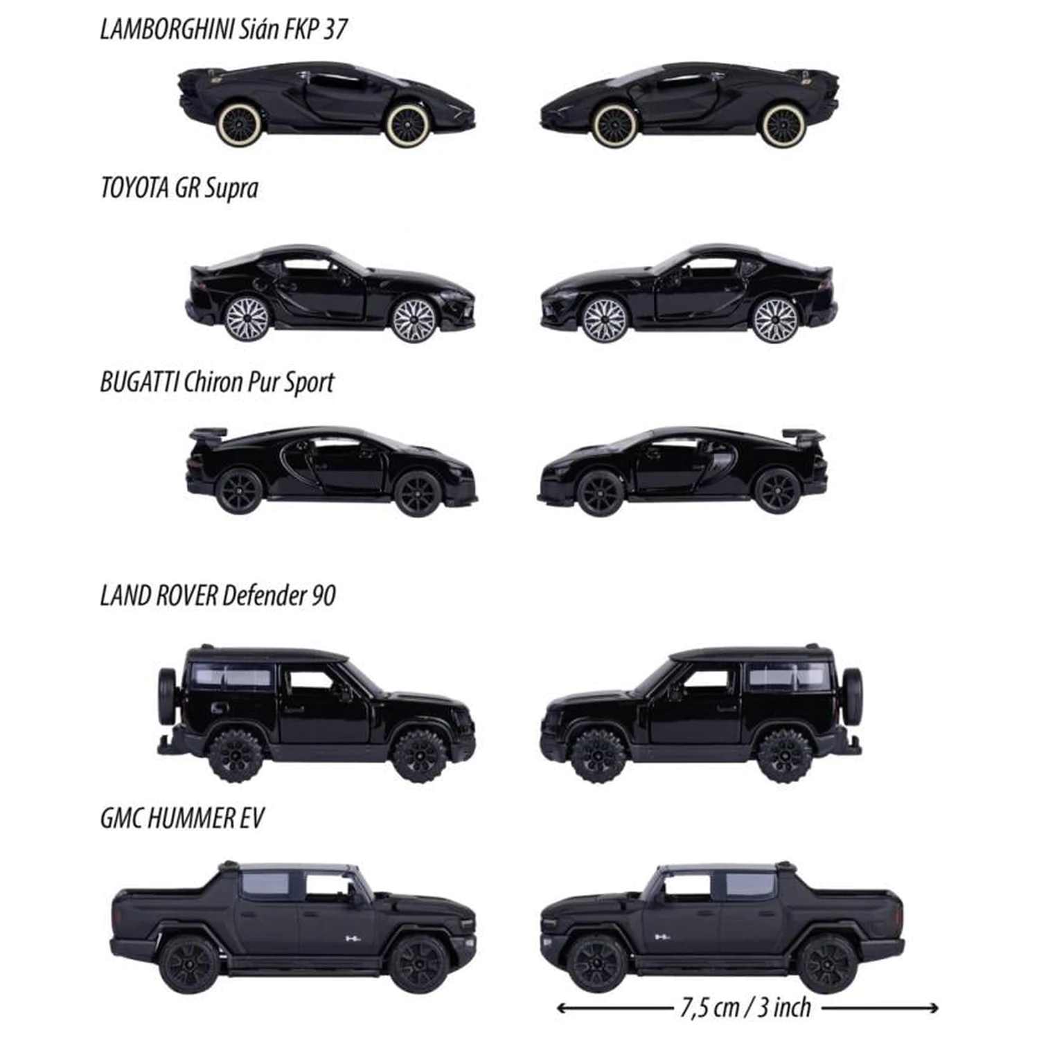 RIDE COOL Black Edition balenie 5 miniatúrnych áut 1:64 produktová fotografia
