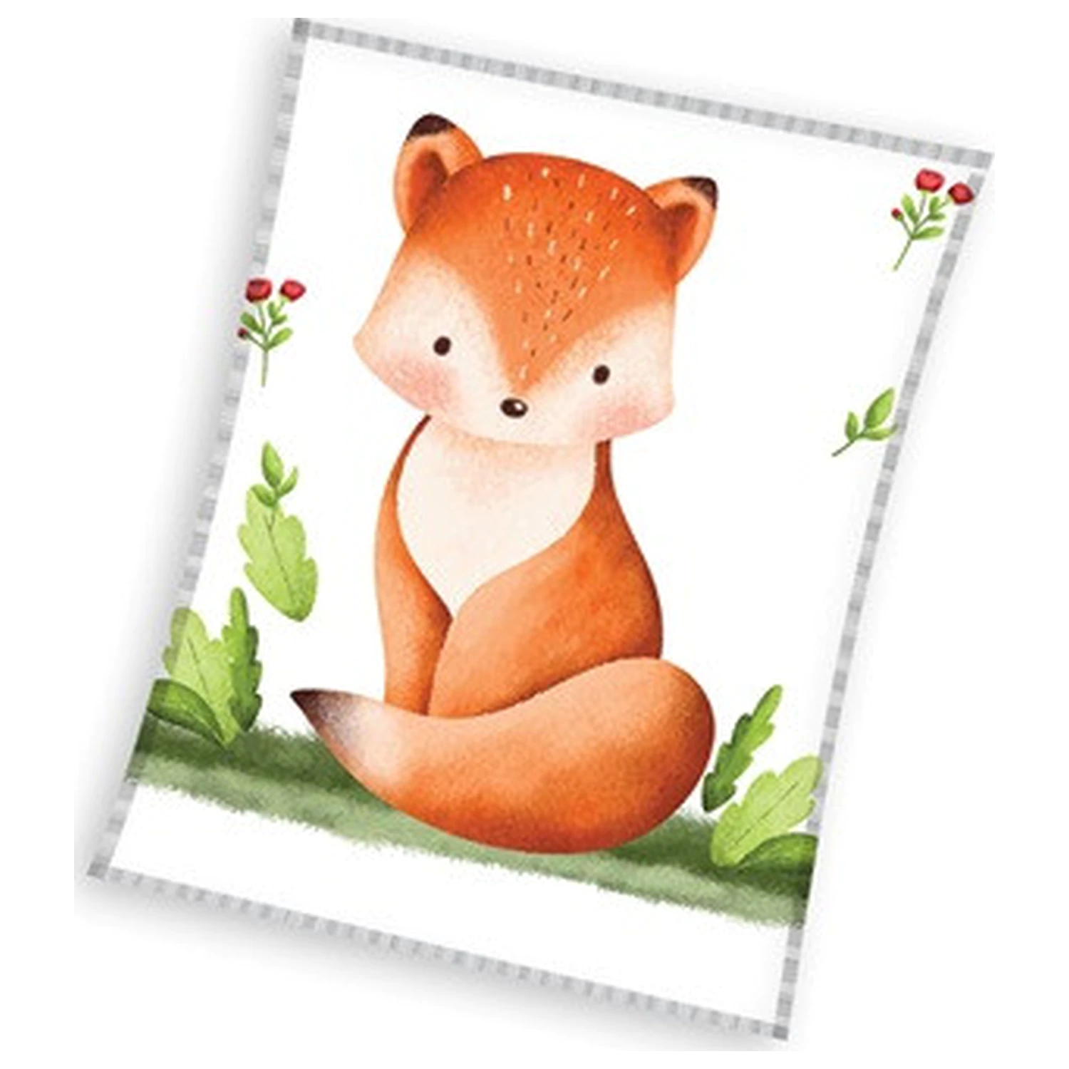 Rusty the Fox flísová deka produktová fotografia