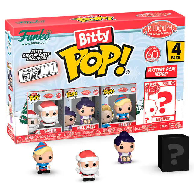Rudolph Red Nosed Reindeer Bitty Funko POP! vinylová figúrka 4-balenie Santa produktová fotografia