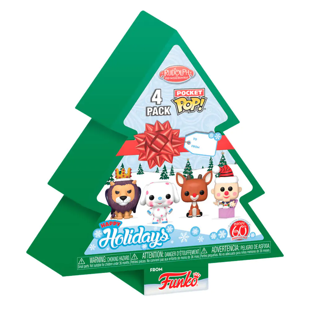 Rudolph Holiday 2024 Pocket Funko POP! Vinyl Keychains 4-Pack Tree Holiday Box 4 cm termékfotó