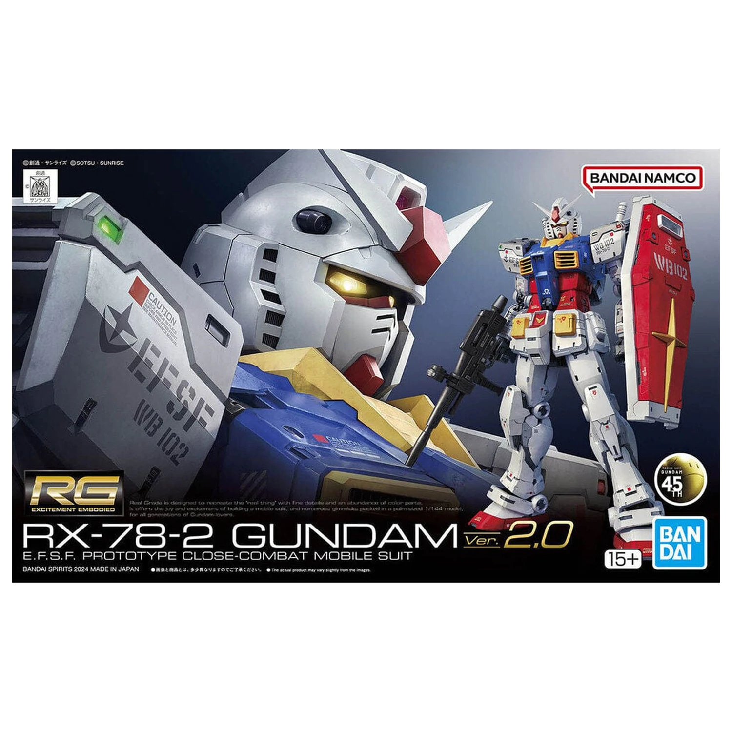 RX-78-2 Gundam Ver. 2.0 Modelová stavebnica RG 1/144 produktová fotografia