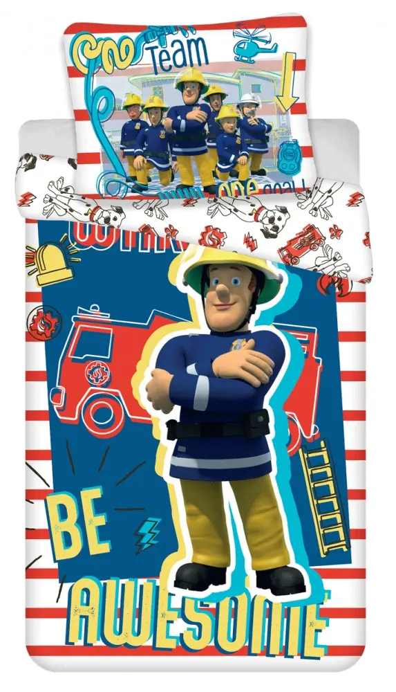 Fireman Sam obliečka na perinu 140x200cm, obliečka na vankúš 70x90cm produktová fotografia