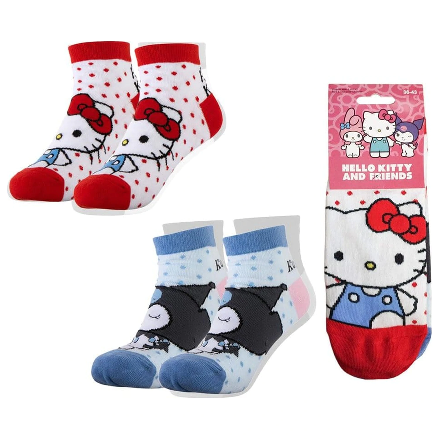 Sanrio Ponožky 2-Balenie Hello Kitty Krátke 36-43 produktová fotografia