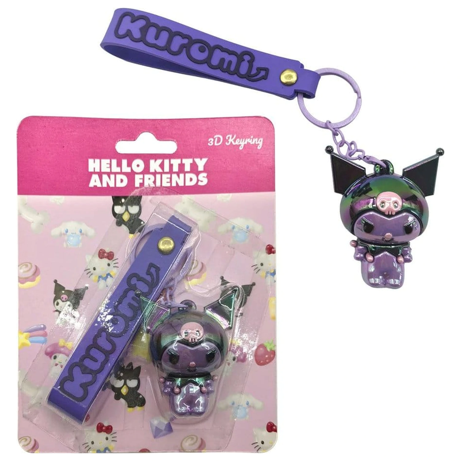 Sanrio 3D prívesok na kľúče Hello Kitty Kuromi produktová fotografia