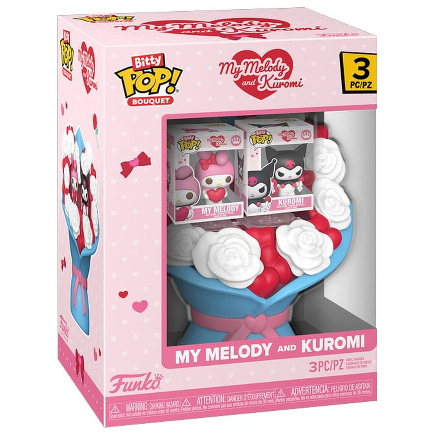 Sanrio Bitty Funko POP! Kytica Vinylová figúrka 2-balenie My Melody & Kuromi (Valentín) produktová fotografia