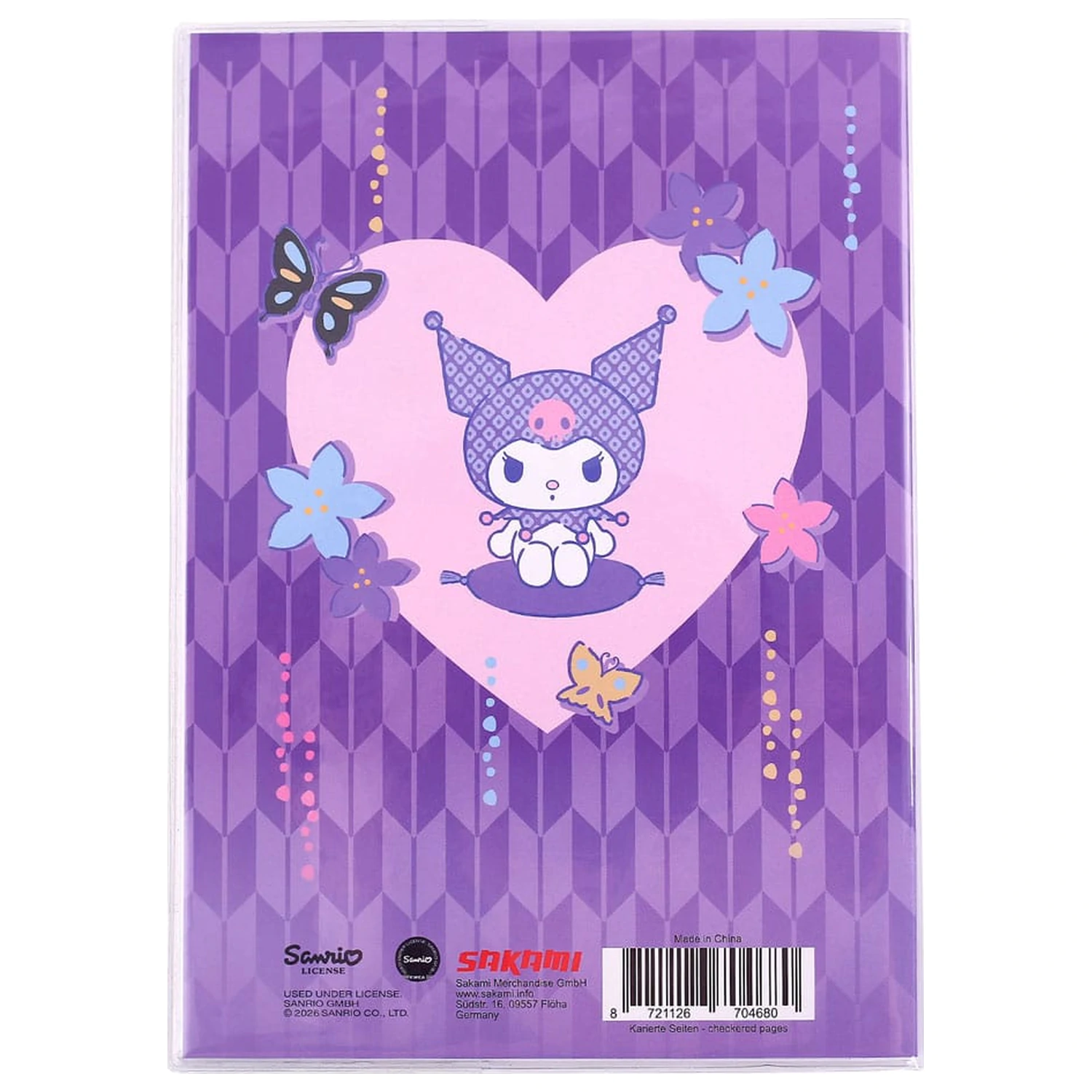 Sanrio Zápisník Kuromi japonský holografický kockovaný produktová fotografia