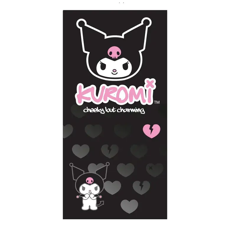 Sanrio Kuromi mikrovláknová plážová osuška produktová fotografia