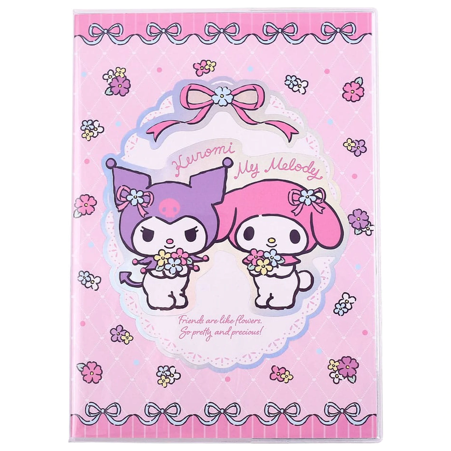 Sanrio Zápisník Kuromi & My Melody Pastel Flower Holographic Checkered produktová fotografia