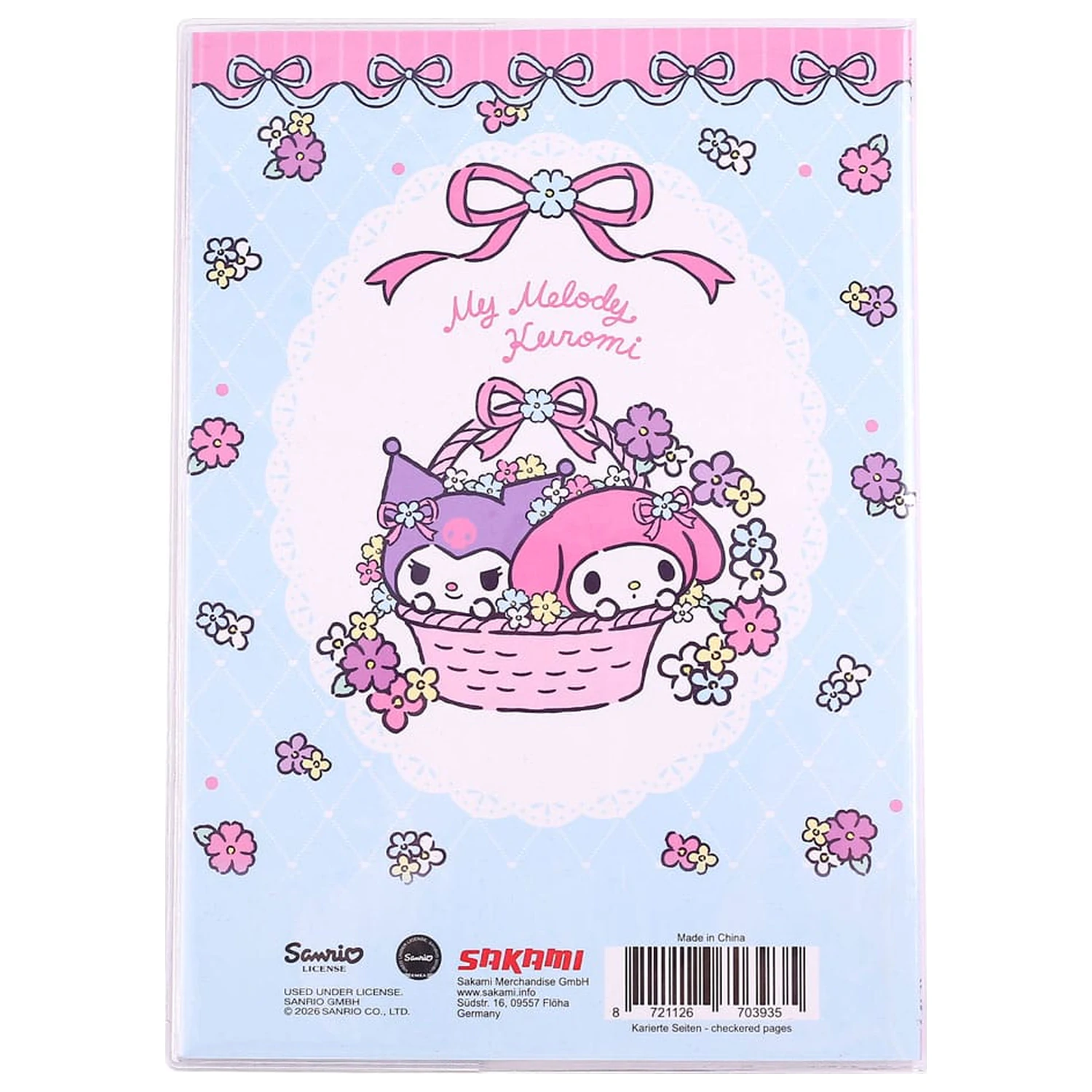 Sanrio Zápisník Kuromi & My Melody Pastel Flower Holographic Checkered produktová fotografia