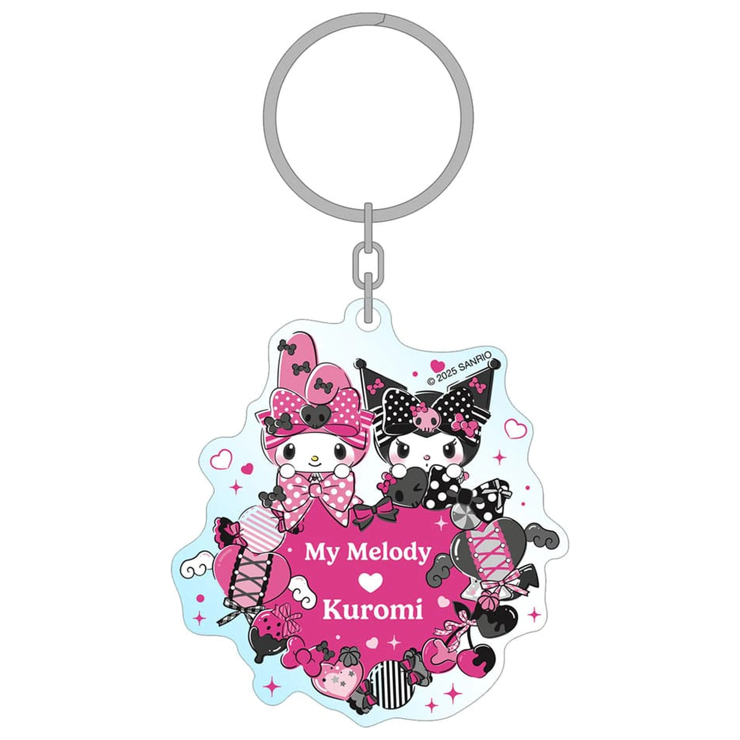 Sanrio Pink Black Party Series Akrylová kľúčenka My Melody & Kuromi 7 cm produktová fotografia