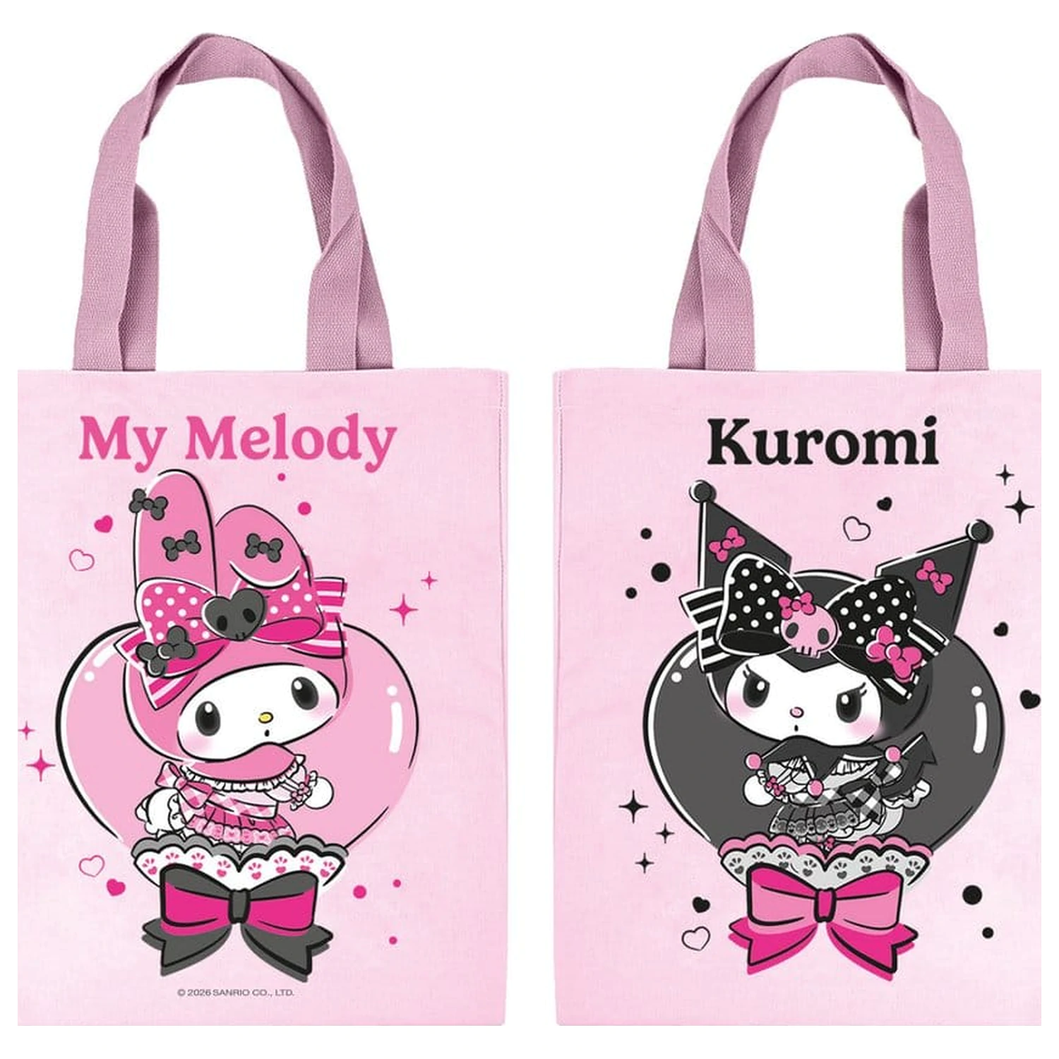 Sanrio ružovo-čierna séria Party Tote Bag My Melody & Kuromi produktová fotografia