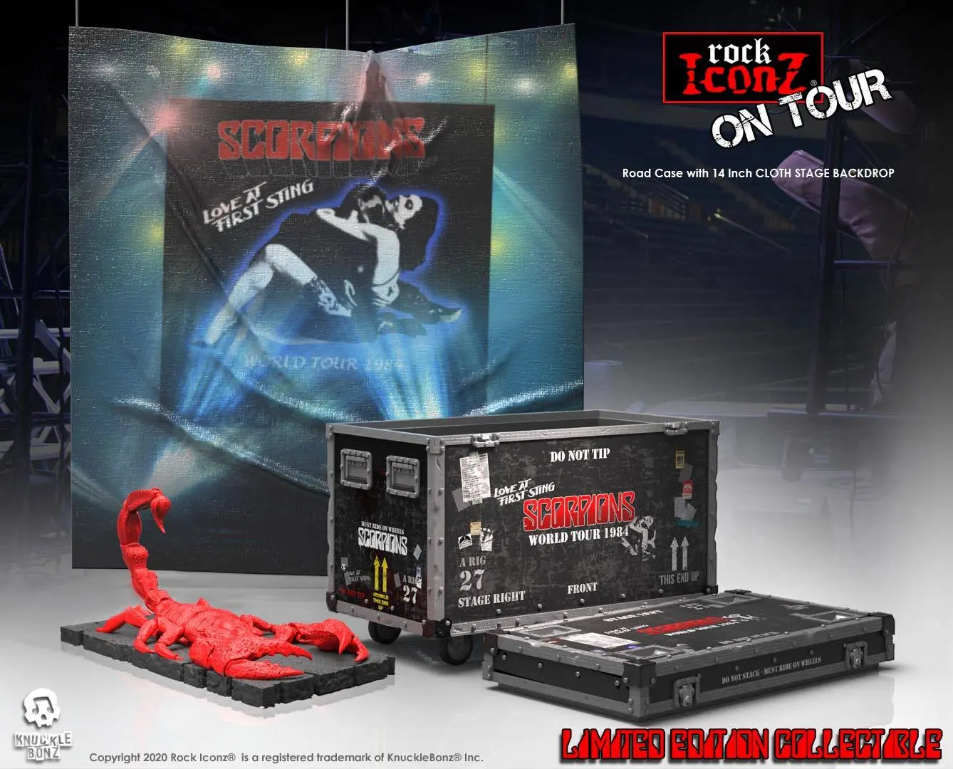 Scorpions Rock Ikonz On Tour World Tour 1984 Road Case Socha + Stage Backdrop produktová fotografia